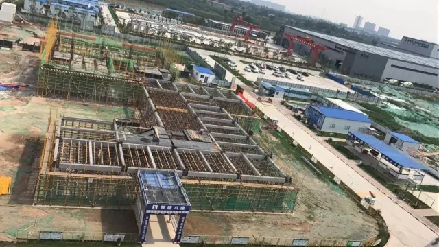 首层预制柱、、预制梁全景